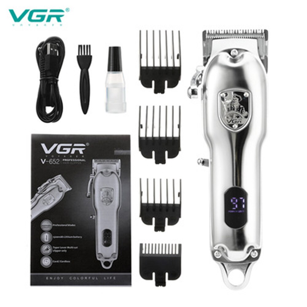 hair clipper hair Trimmer in Hair clippers for men electric trimmers LCD Display machine barber Hair cutter gold: V-652-silver