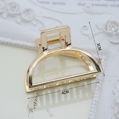 1Pcs smal Simple Wild Geometric Hair Claw For Women Girls Clamps Hair Crab Metal Hair Clip Claw Accessories Headwear: Navy Blue