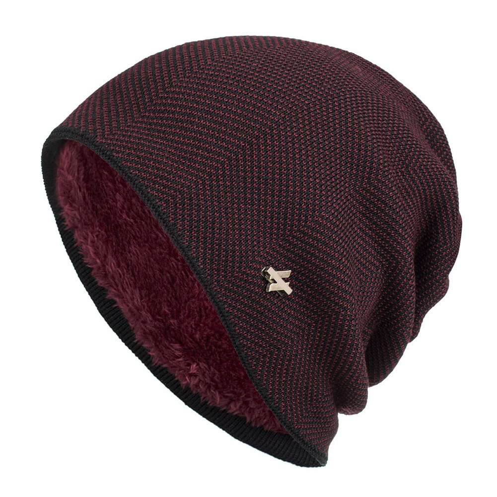 Plus Velvet Head Cap knitted Thick Windproof Warm and Comfortable Cap for Men Winter Outdoor NOV99: Red