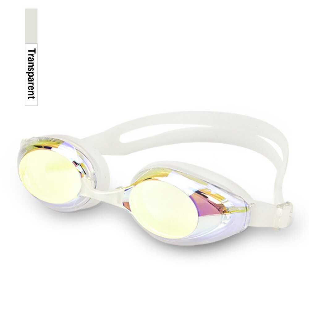 Men Swimming Goggles Anti Fog Uv Nose Bridge Adjustable Plating Waterproof Women Swim Glasses Adult Eyewear Earplug: Plating - transparen