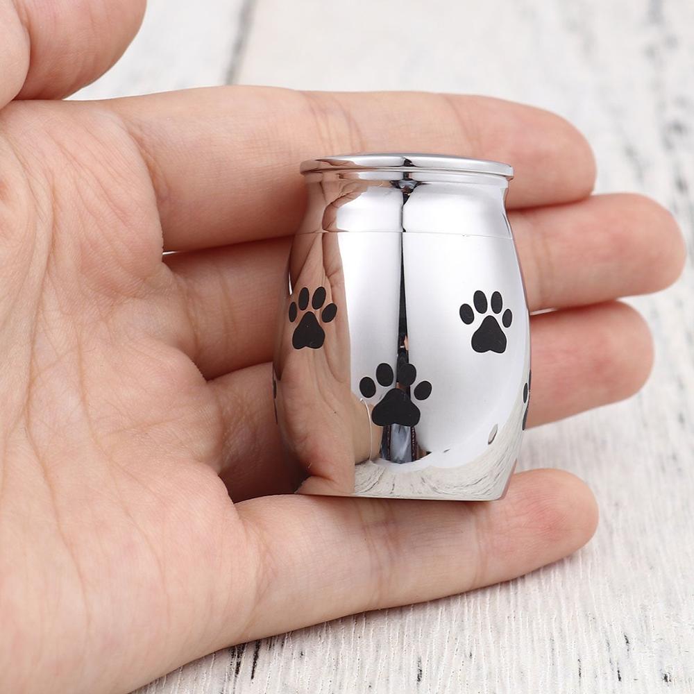 Alta personalizada de dropshipping 25mm/40mm lembrança decorativa do memorial urnas de cremação de aço inoxidável para cinzas do animal de estimação humano