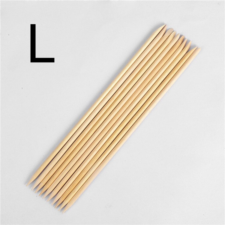 10 Stks/set Nail Art Orange Wood Sticks 3 Verschillende Maten Cuticle Pusher Remover Manicure Pedicure Care Tools: Light Grey