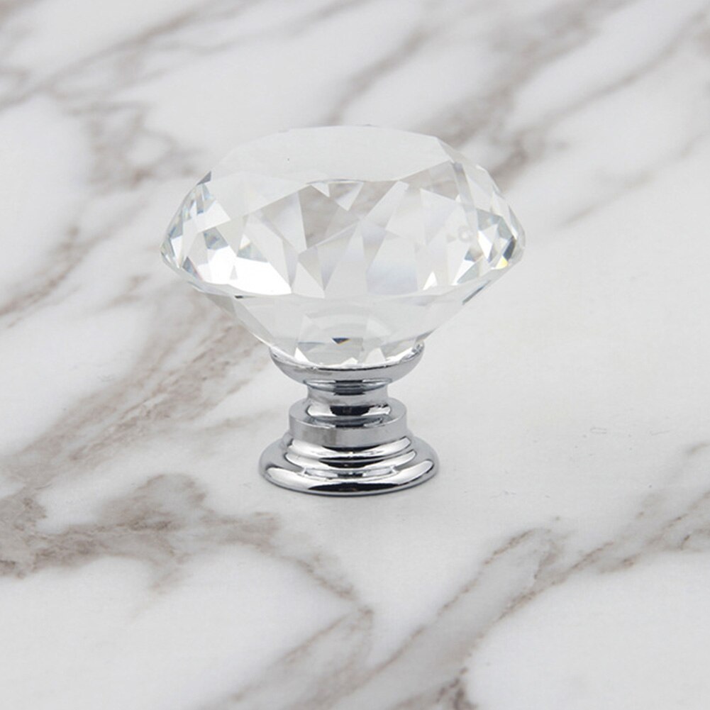 20-40Mm 10Pcs Draagbare Meubels Handvat Diamant Kristal Glas Legering Deur Ladekast Kast Trekken Knoppen Wereldwijd winkel Set