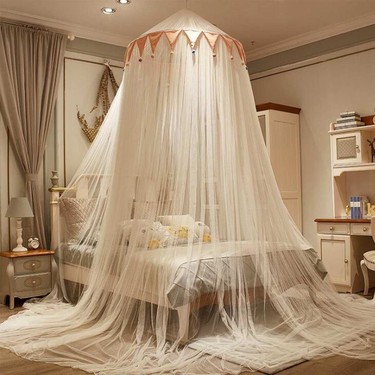 Mosquitera montada en el techo para el hogar, dosel plegable para cama, decoración de Estilo Princesa, novedad de