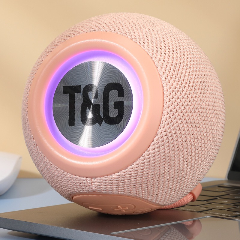 TG337 Bluetooth audio portable round small audio fabric led light wireless subwoofer speaker
