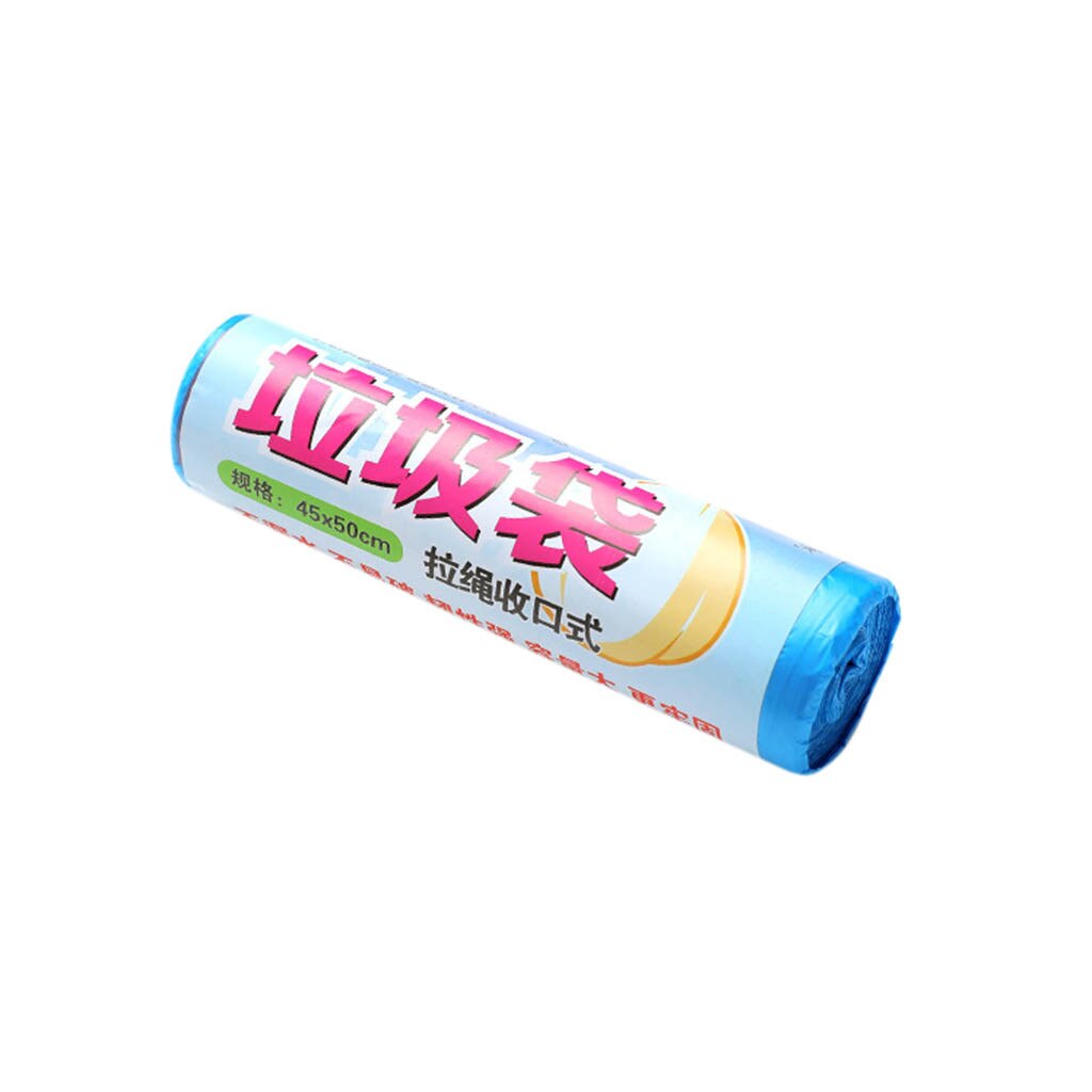 Trekkoord vuilniszakken draagbare vuilnis huishoudelijke wegwerp keuken plastic zak afval vuilniszakken badkamer voor vuilnisbak: Blauw