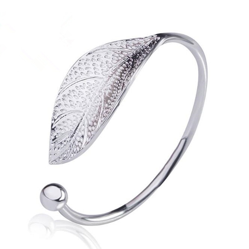 Creatieve Prachtige Mode Populaire 925 Sterling Zilveren Sieraden Persoonlijkheid Handgemaakte Kunst Bladeren Vrouwelijke Armbanden SB66
