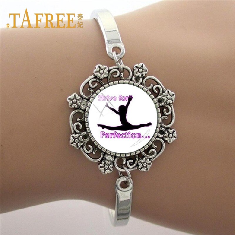 TAFREE Good bracelet Lace like gymnastics art photo Glass Dome Bracelet sport Charm Women's GY020: GY028