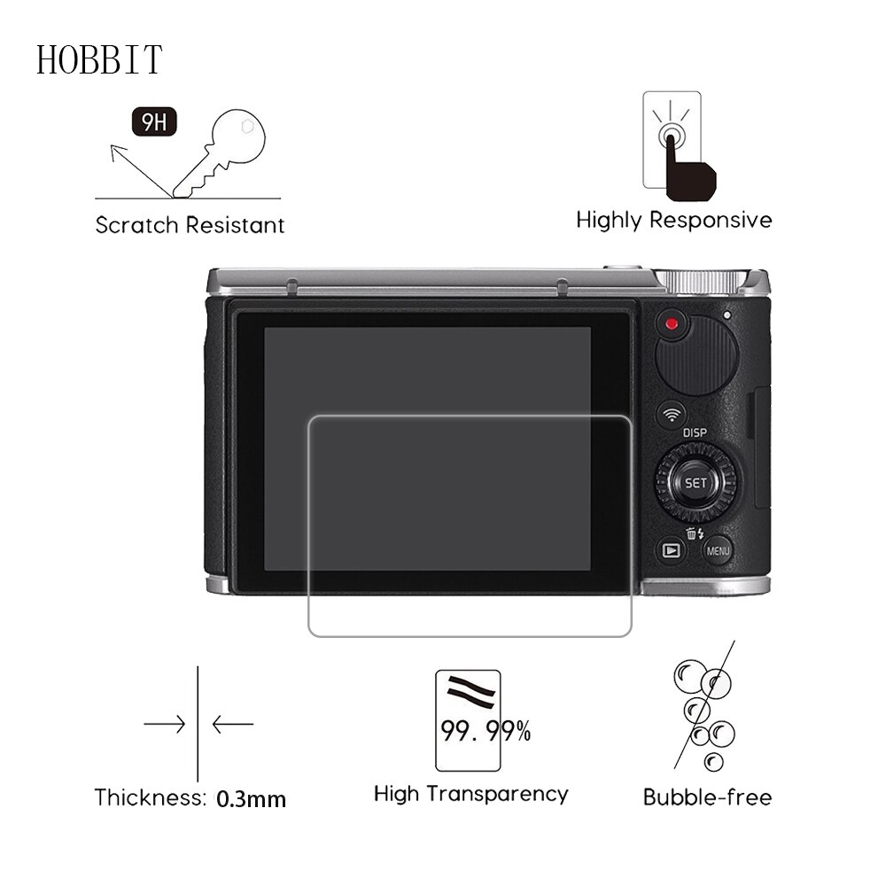 2 pakke til casio ex -zr5000 zr5500 0.3mm 9h klart herdet glass skjermbeskytter digitalkamera anti-moden film til casio