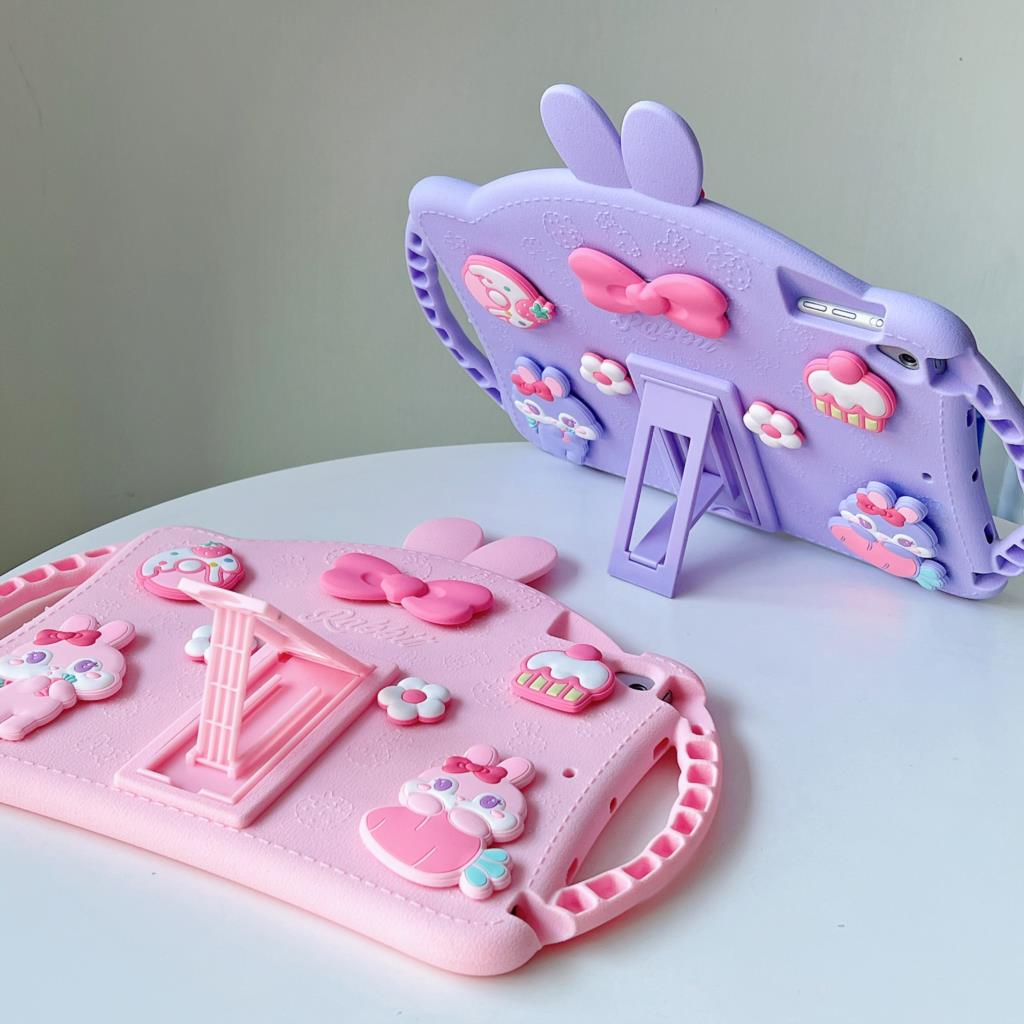 Funda con soporte de dibujos animados para iPad Mini 6 5 4 3 2 1 Air 1 2 4 iPad 9,7 10,2 Pro 11 Funda protectora de silicona suave Funda bonita para niños