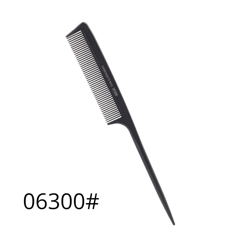 Top Friseur Pinsel Afro Kamm Schwanz Kamm Schwarz Carbon Faser Und Edelstahl Spieß Und Wärme Beständig Teasing Kamm: 06300