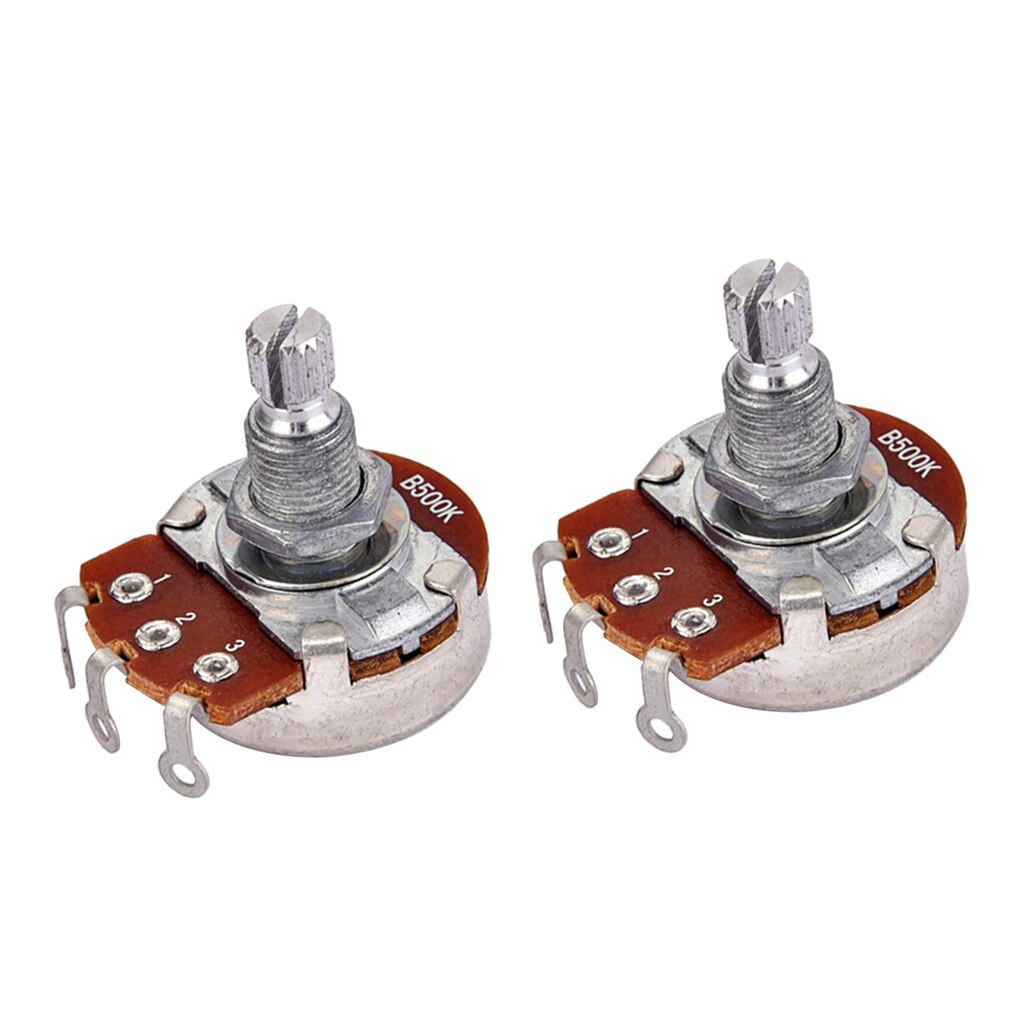 2x Alpha B500K Potentiometer Pots 18mm Shaft Replacement for Electric Guitar
