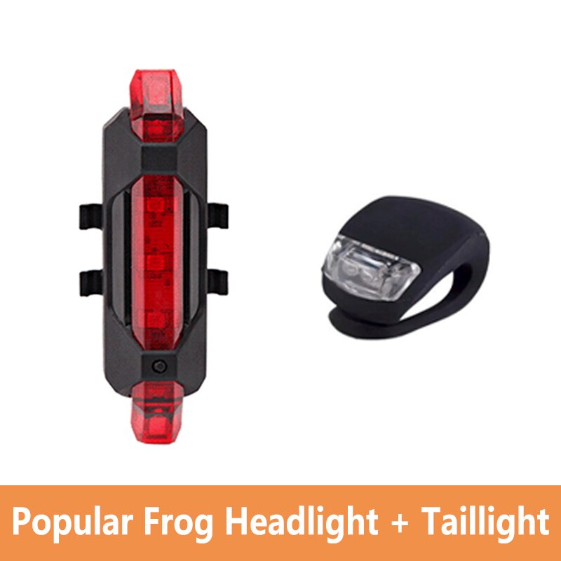 Waterproof Bike Silicone Frog Light 3Model Bicycle Front Lamp Headlight Rear Tail Lights Safety Warning Flashlight Cycling Light: set01