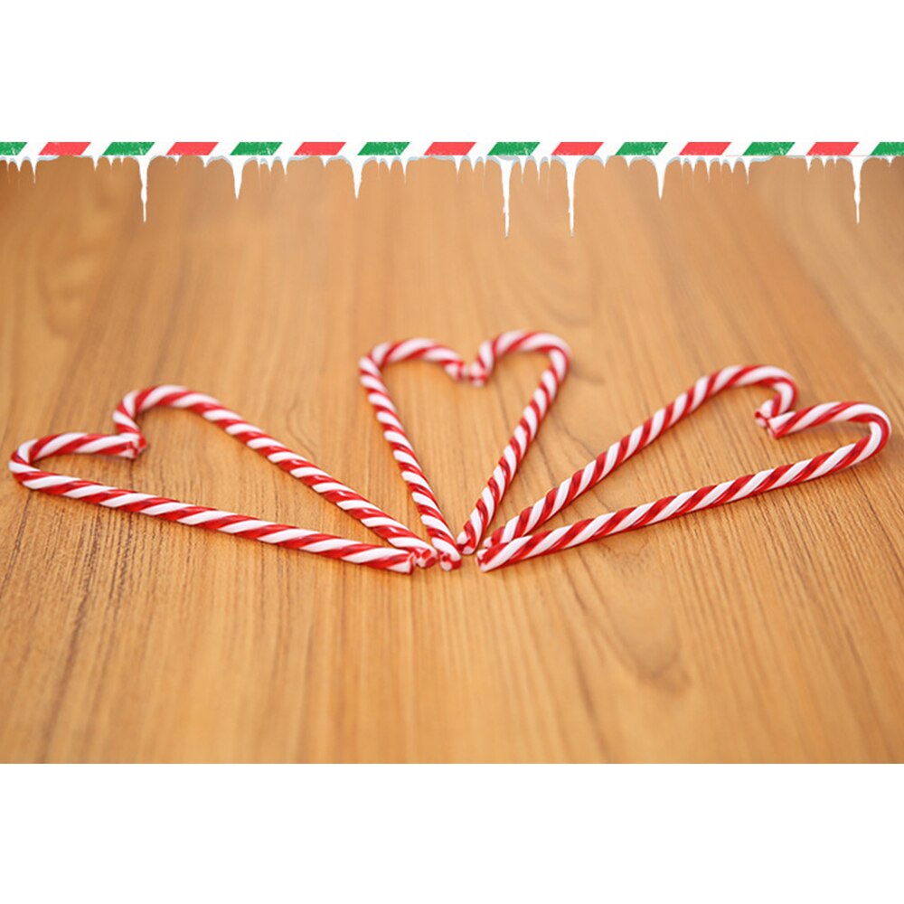 6 stks/partij Kerstboom Candy Crutch Hanger Decor Accessoires Opknoping Ornament Voor Jaar Party