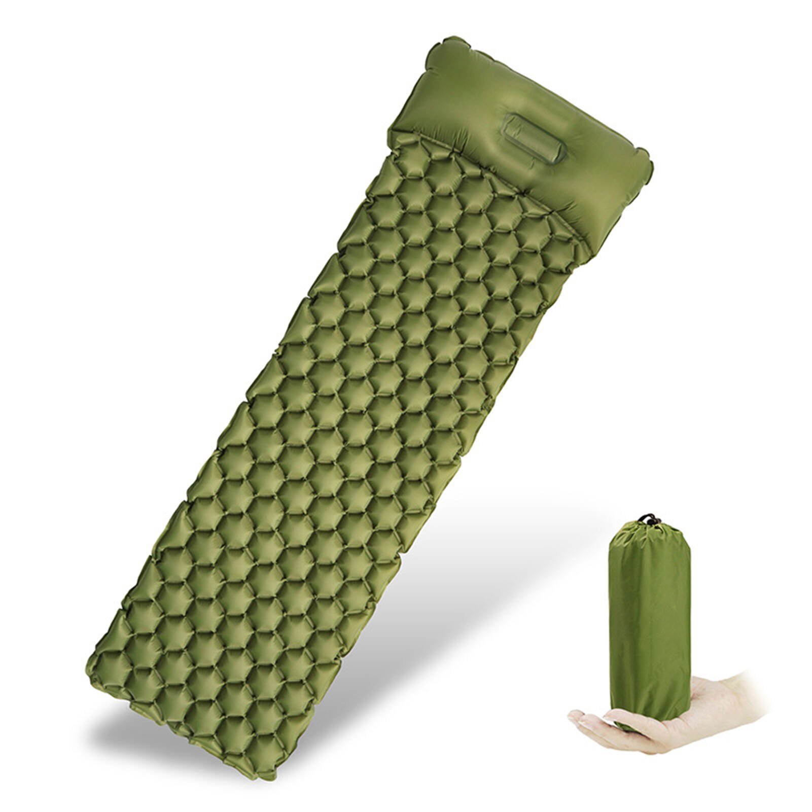 Zelfopblazende Campingmat - 12 Cm Dik, Incl. Nooddeken, Waterdicht 50D Nylon, Ingebouwde Voetpomp, 1 Kg - Ultralight Voor Backpacking