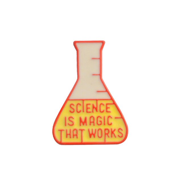 DoreenBeads Wetenschap Bitch Pins Broches Badges Chemische X Wetenschap Is Magie Die Werkt Science Experiment Cup Wetenschap Lover: 3