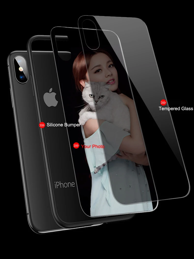 Anpassat fotoskal i härdat glas för iphone 16 15 14 13 12 pro max mini  se20 max xs  xr 8 7 plus 6 -skal, unikt gör-det-själv-fodral 11 funda-utan-grafik