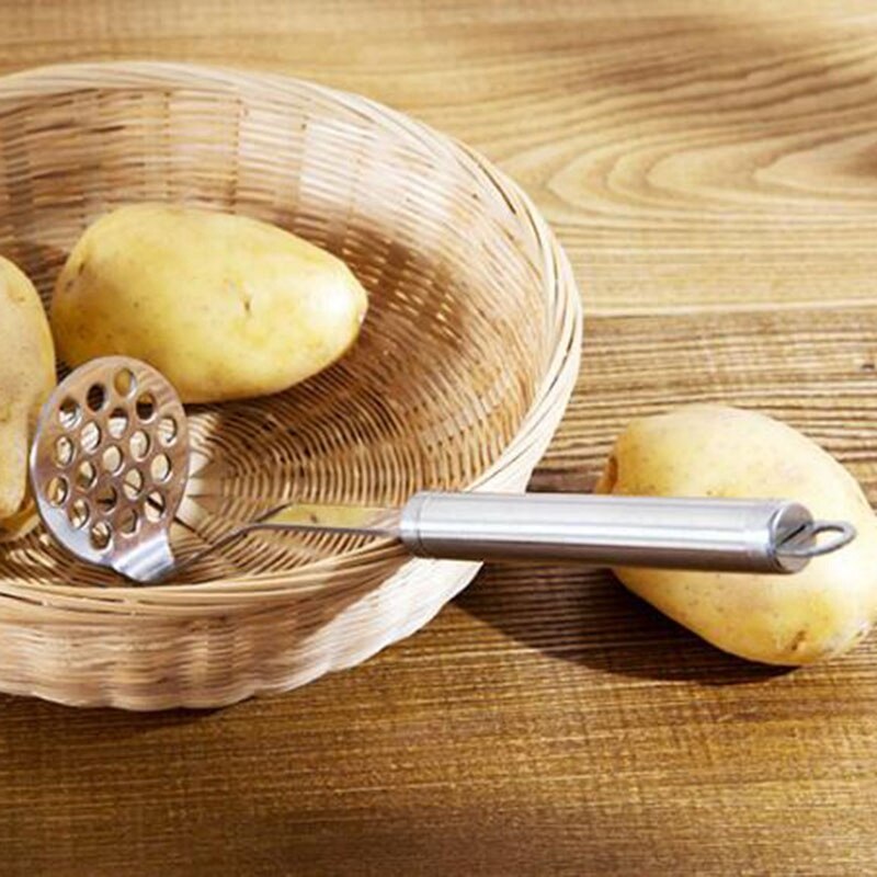 Practical Stainless Steel Tube Handle Potato Masher Mashed Vegetable Device Pressure Mud Tool Kitchen Accessories