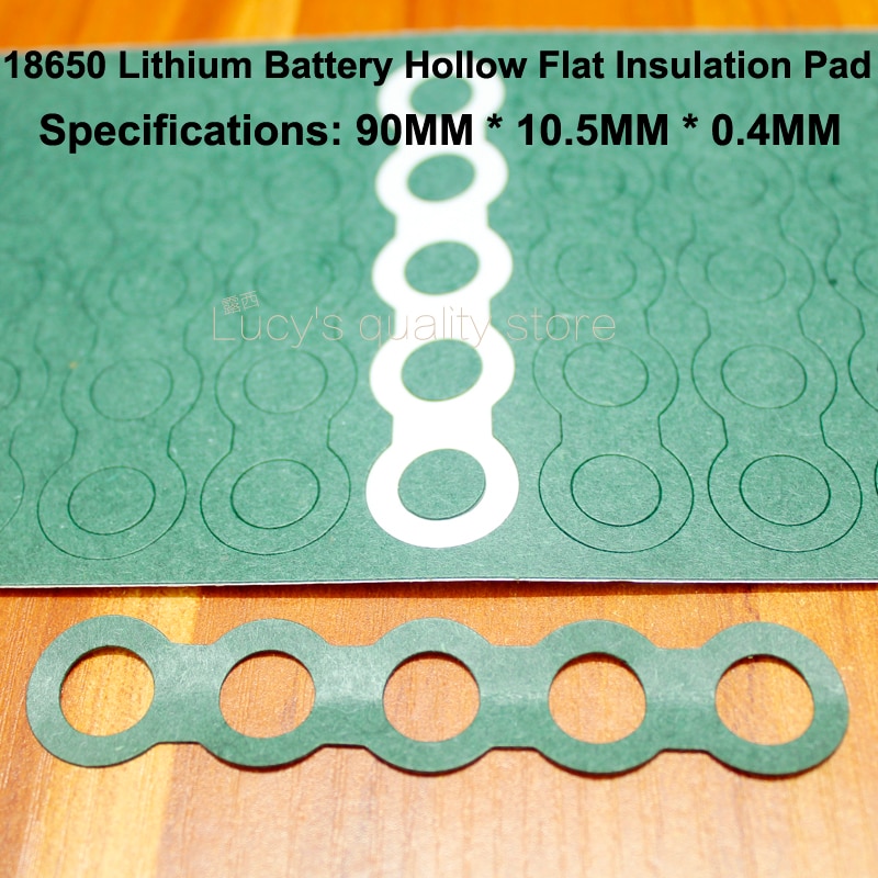 100 stks/partij 18650 Lithium Batterij Positieve Isolatie Pakking Meson 5 s Hollow Platte Kop Papier Pad Accessoires