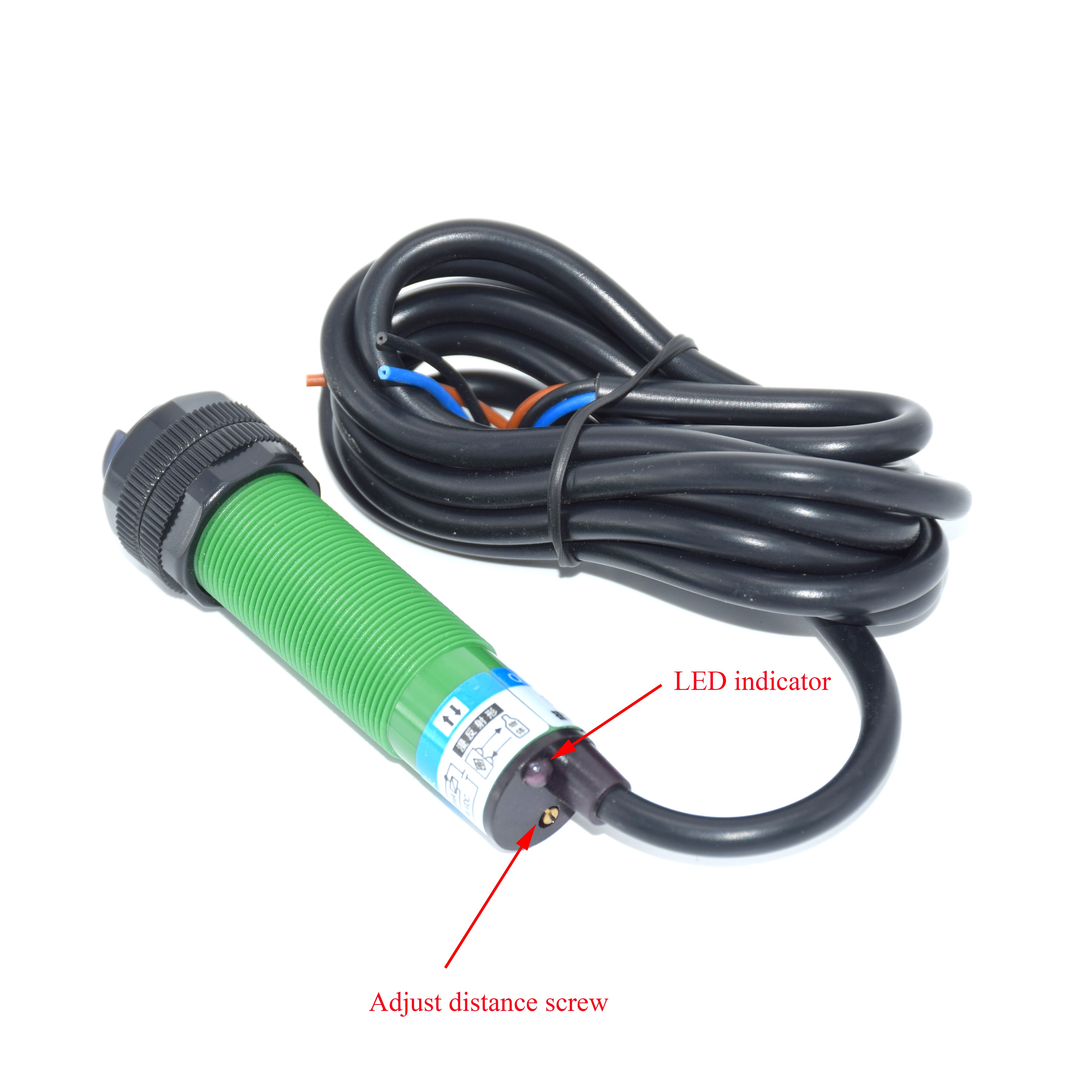 3m Adjustable Detect DistanceDC6-36V Diffuse Reflection Photoelectric Switch NPN NO Output Light Barrier Sensor