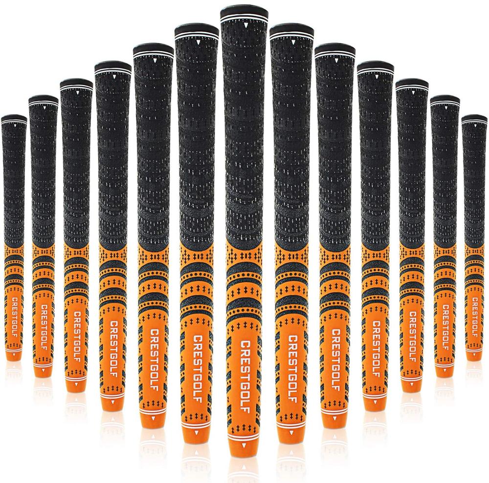 Golf Club Grip Standard Size, Golf Anti-Slip Iron Grip, All-Weather Control Thread Technology Rubber Combine with Carbon Yarn: Orange Standardsize