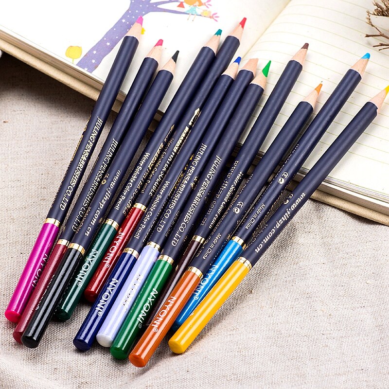 NYONI-lápices de acuarela suaves para artista, Kit de lápices de colores solubles en agua para dibujar y pintar, suministros de arte para niños