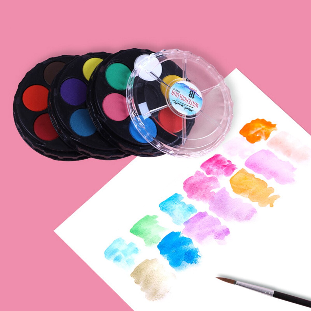 18 Colors Solid Water-color Paint Pigment Drawing ... – Grandado