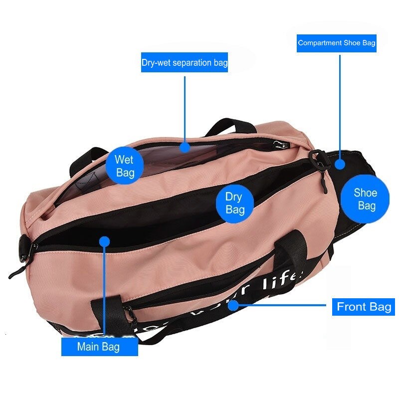 Sportstaske bagage rejsetasker han vandtæt sac de sport femme yoga taske kvinder udendørs mænd gym taske med sko rum