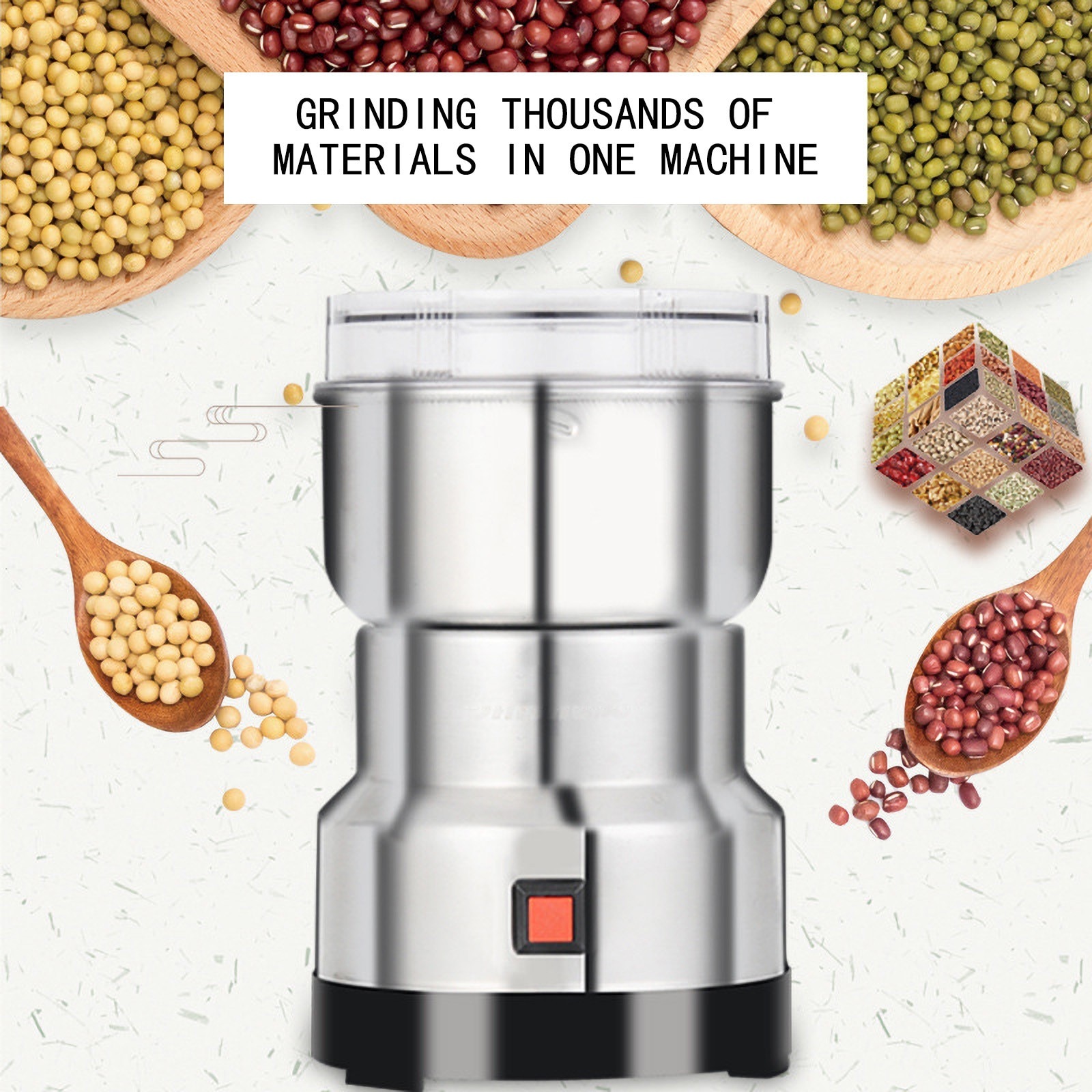 200W Electric Multifunction Food Grinder Milling Machine Grinder Small superfine stainless steel grinder kitchen accessories