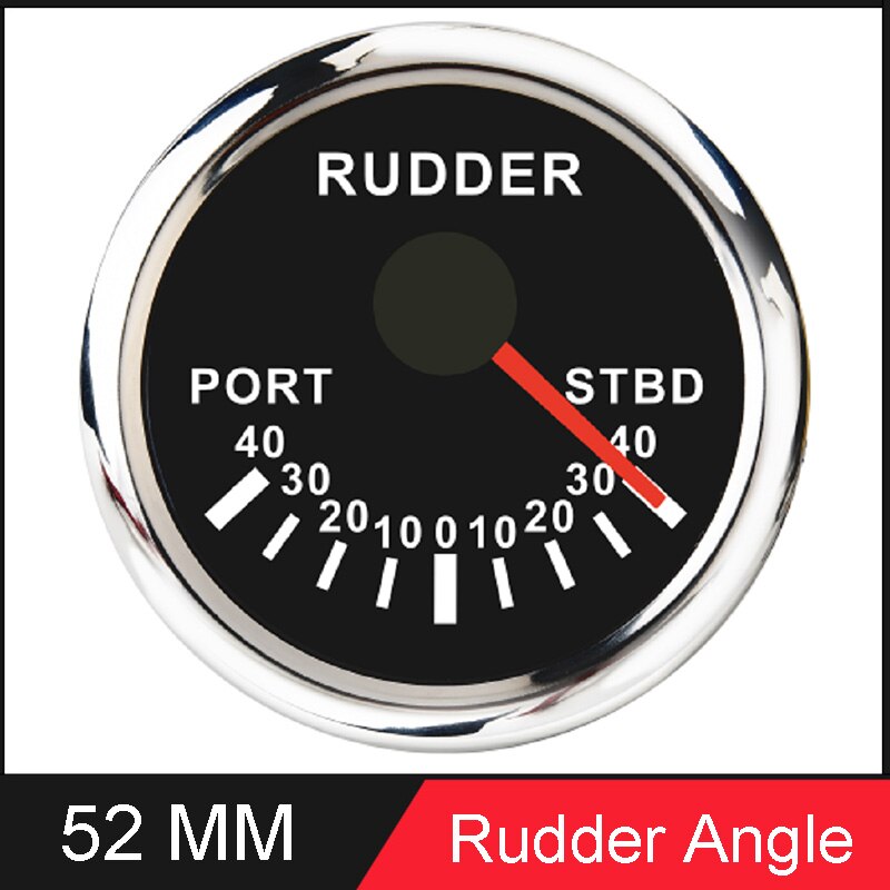 Rudder Angle Indicator Gauge 52mm 316 Stainless Steel Bezel Sail Boat Rudder Angle Indicator With Red Backlight 9-32V: BS