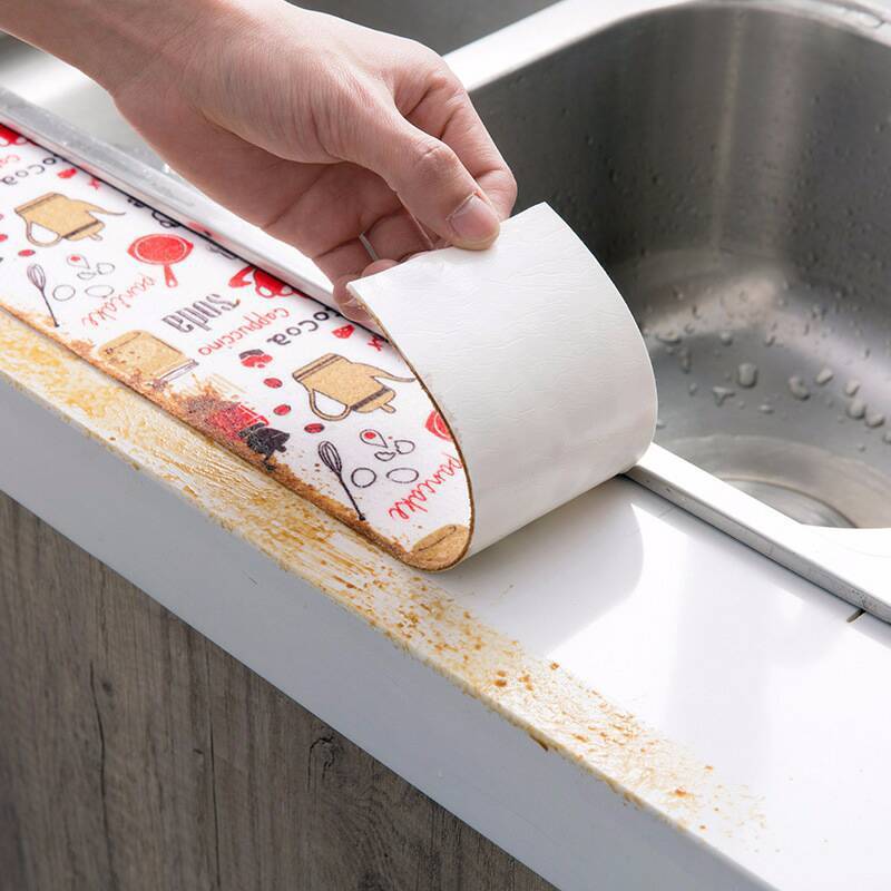 Self-adhesive Sink Waterproof Sticker Kitchen Sink Hygroscopic Waterproof Sticker Bathroom Sink Washbasin Electrostatic