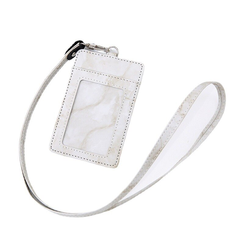 Marmor aufbringen Karte Halfter Abdeckung fallen Pu Mädchen Schüler Bus Ich würde Kreditkarte Geschäft Arbeits Karte Halfter mit Nacken Schnur