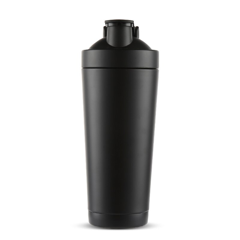 Stainless Steel Protein Shaker Bottle Sports Water Bottle Shaker Cup Double Wall Vacuum Insulated Coffee Mug Thermos BPA Free: Black
