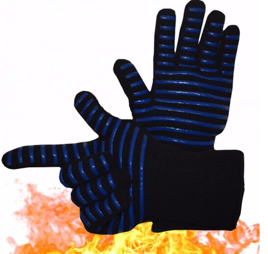 Handschuhe Wärmedämmung BBQ Hochtemperatur-draht-haar Widerstand 500-800 Grad Feuerfeste Mikrowelle Anti-Schleudern: Stil 9