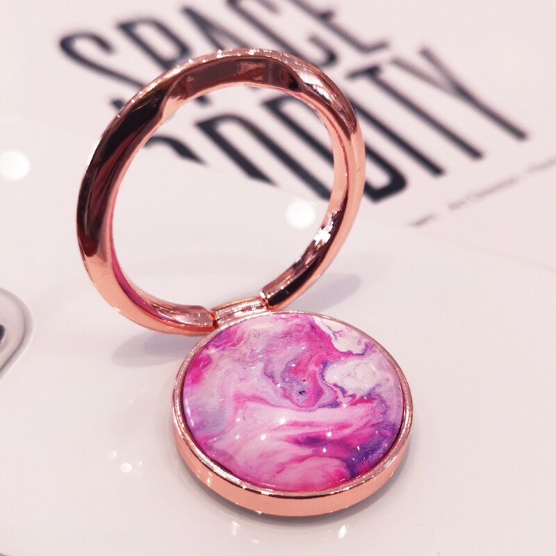 Rose gold metal finger phone holder for iPhone X 8 7 11 12 Pro 360 degree marble pattern phone holder for Samsung phone holder: 03