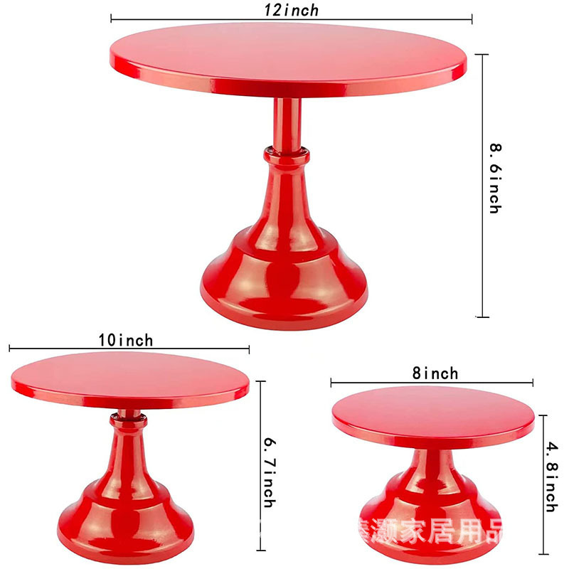 Présentoir à Gâteau en Métal T1 de 8, 10 et 12 Pouces, Table à Dessert pour ixà Domicile