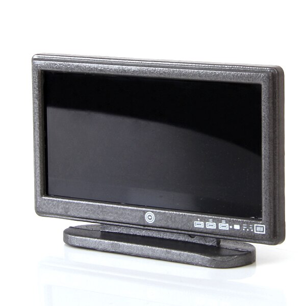 1/12 miniature widescreen fjernsyn fladskærms lcd tv med fjernbetjening dukker hus stue soveværelse møbler indretning