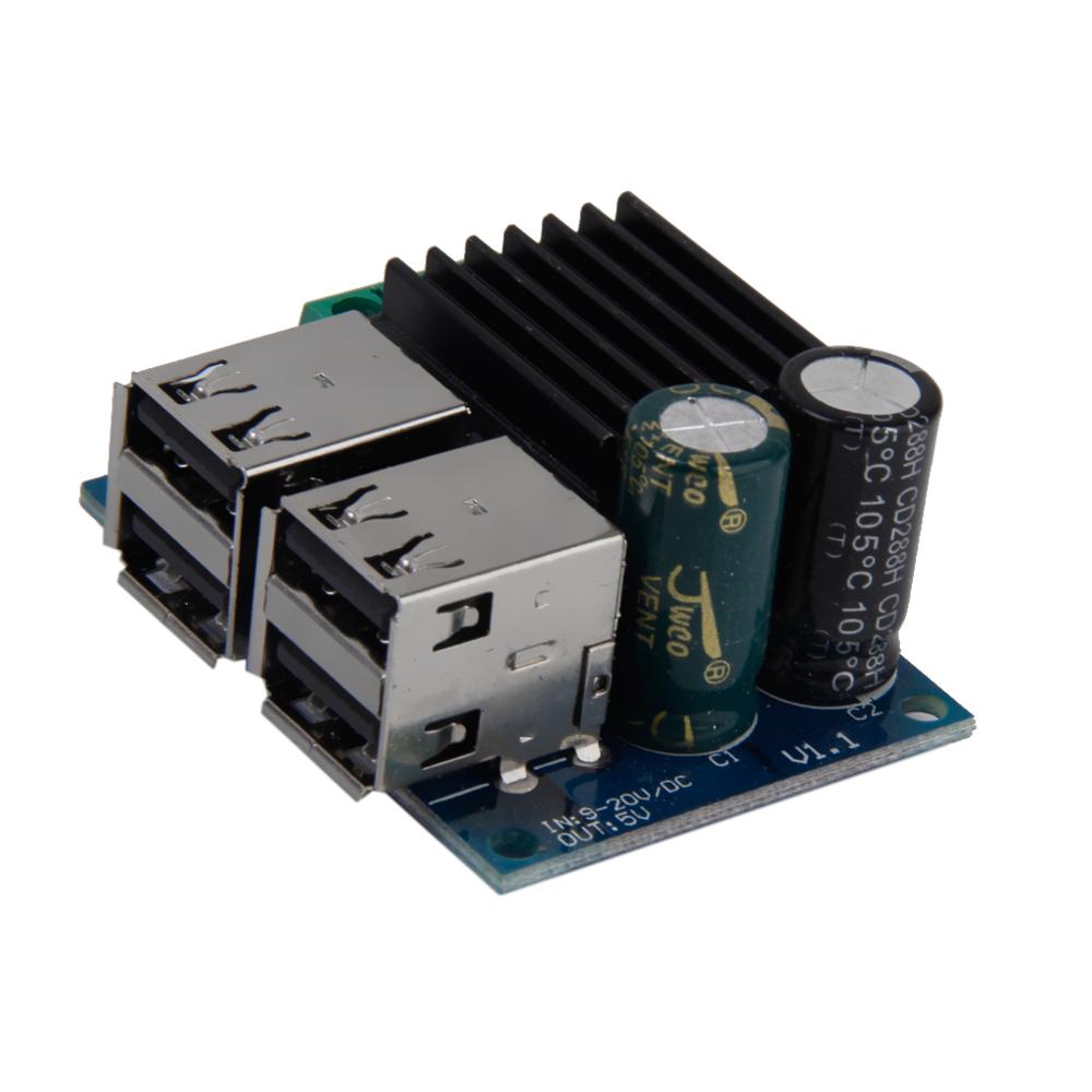 DC 9V 12V 18V 20V to 5V 30W 6A Step Down 4-USB Port Step-down Module