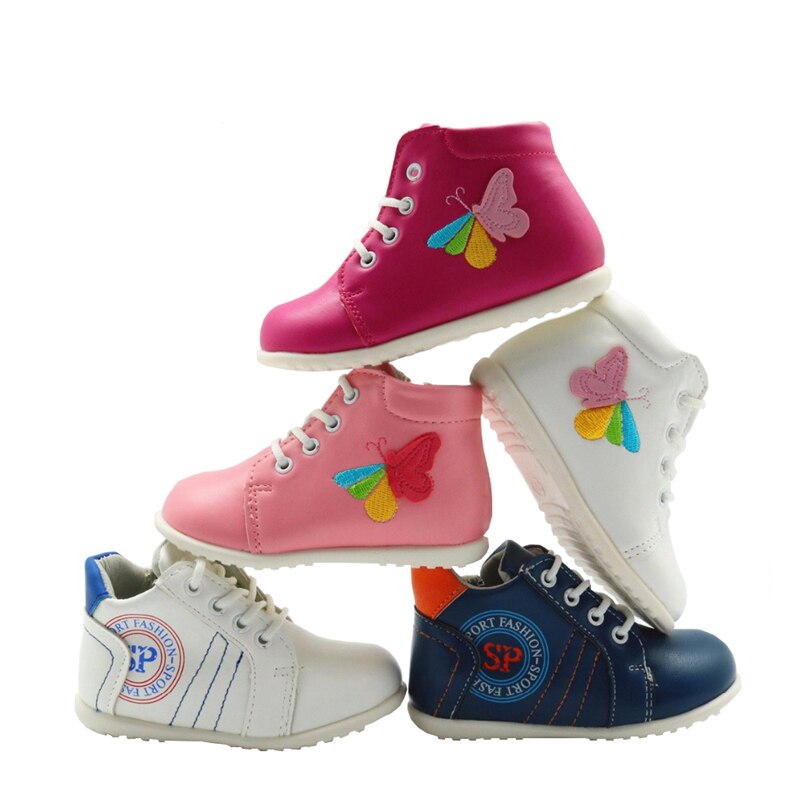 Apakowa Lente Herfst Laarzen Jongens Meisjes Pu Lederen Unisex Kids Schoenen 3 Snoep Kleuren Lace Up Martin Enkellaarsjes Voor kinderen Schoenen