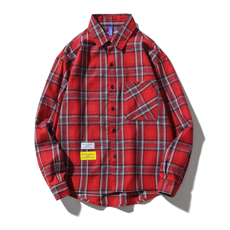 men's shirt loose single-breasted plaid shirt cotton long-sleeved casual spring and summer men's plus size shirt 5XL