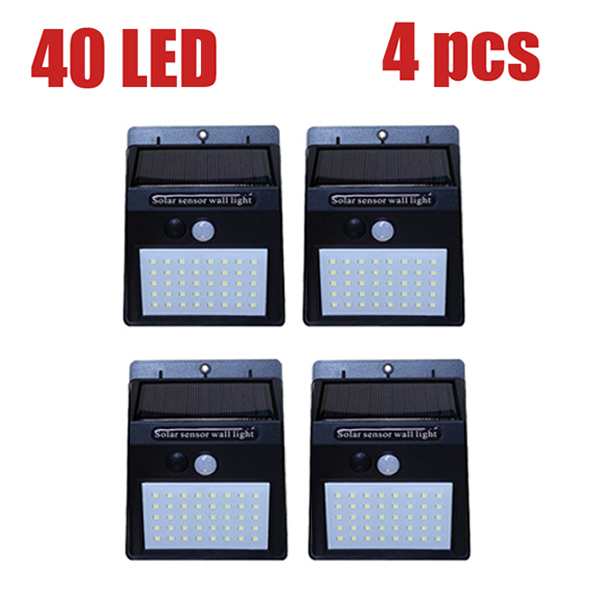 40 LED Solar Light PIR Motion Sensor Solar Garden Light Waterproof Outdoor Energy Saving Street Yard Path Home Lamp: YX03-40-3M-4pcs