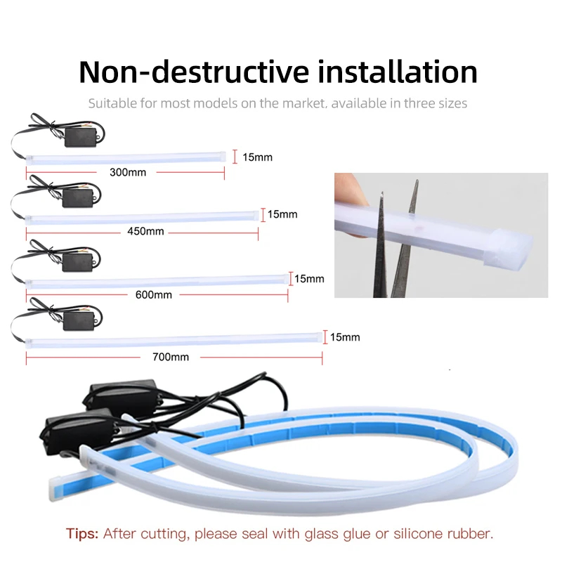 Luces de circulación diurna para camión de 24V, luz LED de intermitente que fluye, luz amarilla, arranque, escaneo dinámico, DRL, faro impermeable para camión