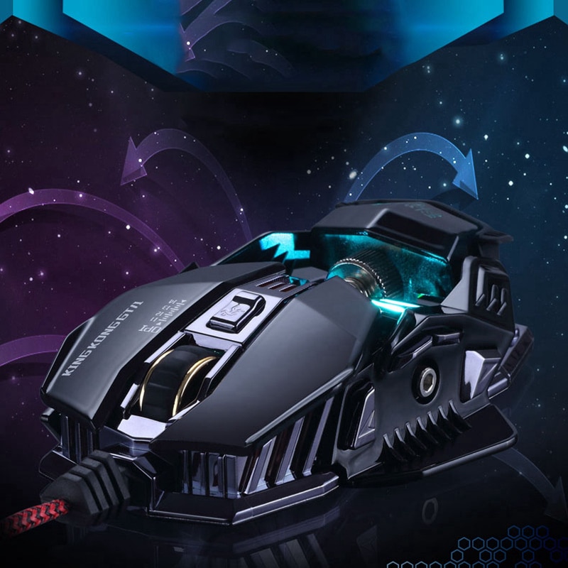 AAAJ-KCPDS Gaming Mouse Ergonomic Wired Mouse 8-Key LED 4000 DPI Optical Macro Programmable USB Computer Mouse Wired Gaming Mous