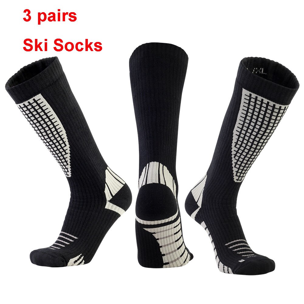 5 pares de calcetines térmicos impermeables largos y cálidos para esquí espesos para deportes de invierno, transpirables, esquí, snowboard, 24 estilos: B1(3 Pairs) / L / XL