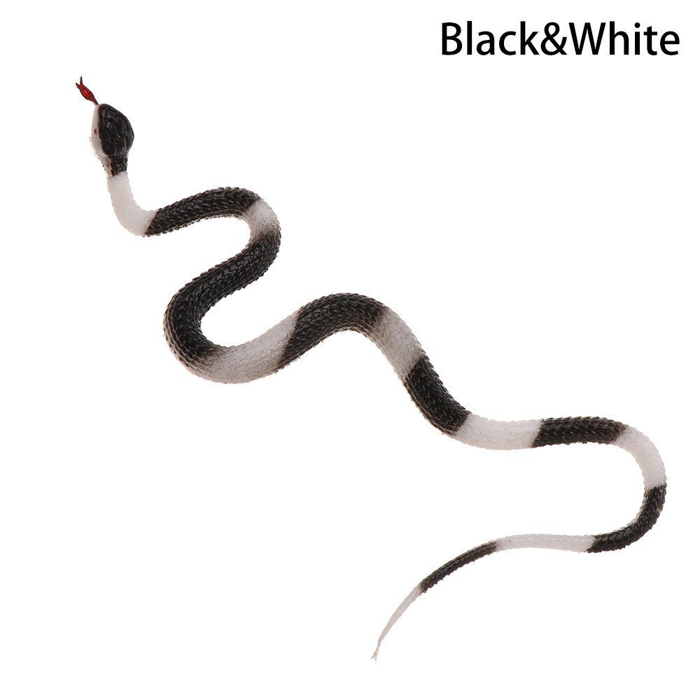Serpent en caoutchouc de haute Simulation 1 pièce | Jouet Halloween Prank, accessoires pour décor, jouets Gag pour enfants, blagues animaux modèle serpent effrayant et humoristique: black and white