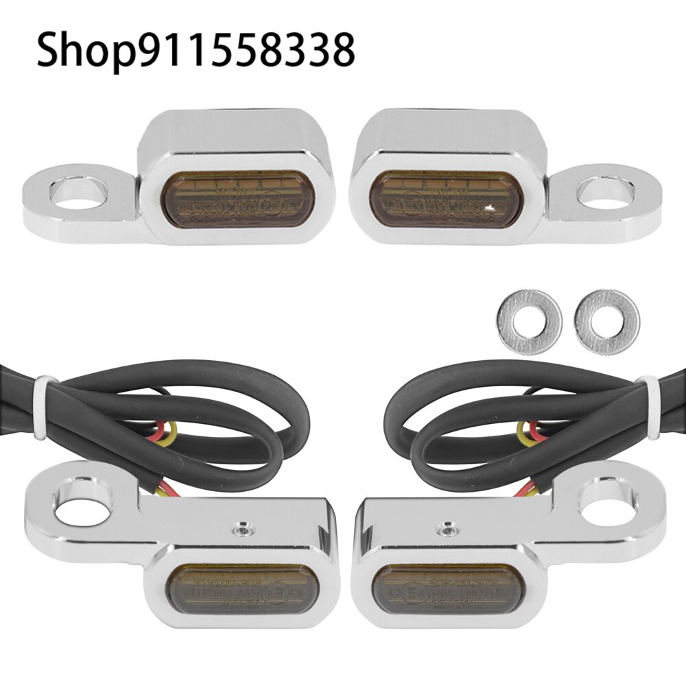 2X Motorfiets Led Richtingaanwijzer Zwart/Chrome Voor Harley Touring Road Street Glide Flhr softail