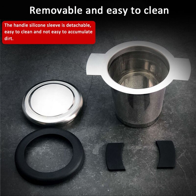 Til løse te kaffefiltre rustfrit stål te infuser kurv genanvendeligt filter ekstra fintmasket te sil med håndtag