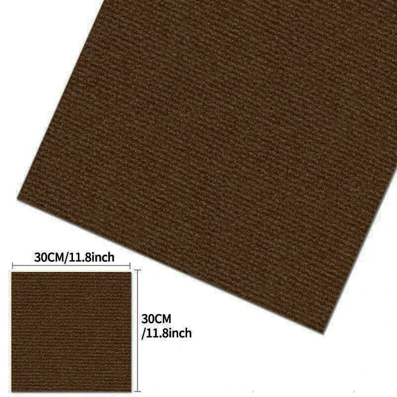 50 Stück selbstklebende Teppiche, quadratisch, 30 x 30 cm, abziehbarer Aufkleber, Fußmatten für Heimwerker, Heimtextilien, Fliesen, Flur, Innenbereich: Kakifarbig