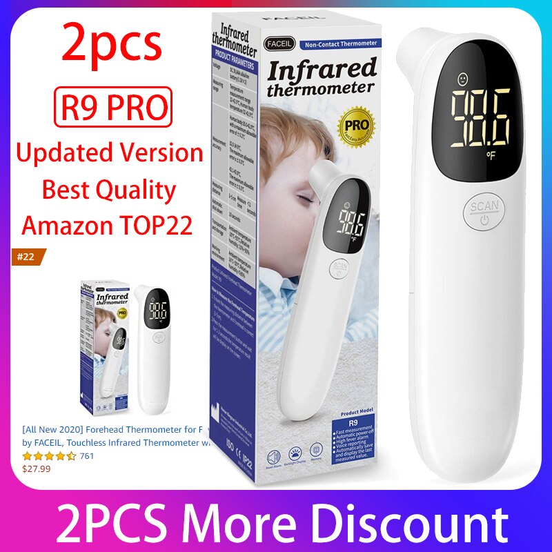 Termómetro Digital infrarrojo IR sin contacto, Sensor de temperatura para frente, cuerpo/objeto, medición LED para bebés/adultos: style 4