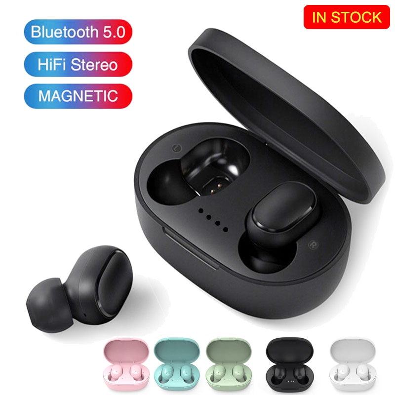 A6s bluetooth øretelefoner for xiaomi airdots trådløse ørepropper 5.0 tws øretelefoner støyreduserende mikrofon for redmi iphone huawei samsung